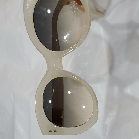 Nicole Miller‎ bone cream gold studded ombre gradient lens sunglasses new main image 10